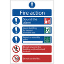 Draper 72156 Fire Action Procedure' Mandatory Sign, 200 x 300mm, Design 2