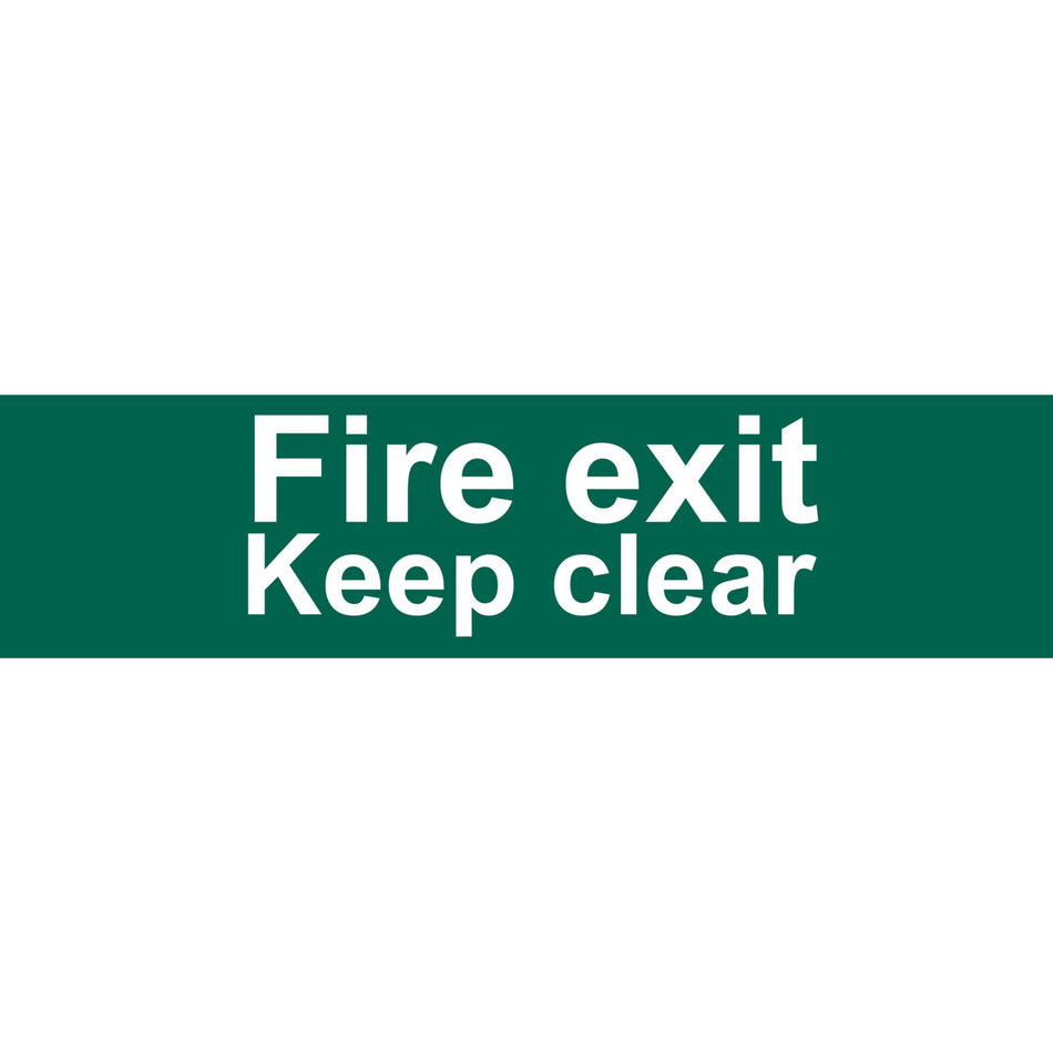 Draper 73221 Fire Exit Keep Clear' Safety Sign, 200 x 50mm