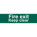 Draper 73221 Fire Exit Keep Clear' Safety Sign, 200 x 50mm