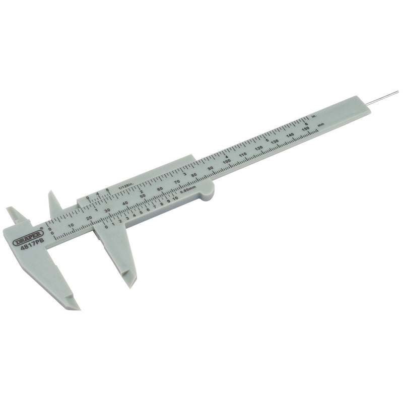Draper 73863 Plastic Vernier Caliper, 0 - 150mm or 6"