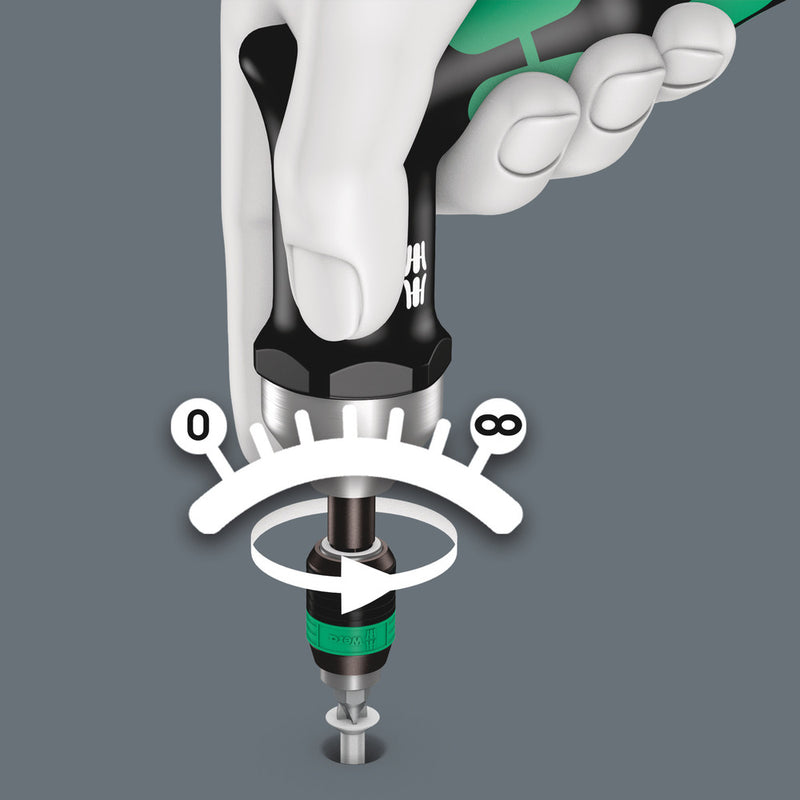 Wera 05074717001 Series 7400 Kraftform pistol handle, pre-set adjustable torque screwdrivers (3.0-8.8 Nm) with Rapidaptor quick-release chuck, 7462 x 3.0 Nm x 3.0-6.0 Nm