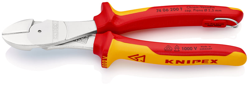 KNIPEX 74 06 200 T BK DIAGONAL CUTTING NIPPERS TT