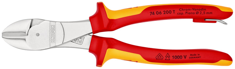 KNIPEX 74 06 200 T BK DIAGONAL CUTTING NIPPERS TT