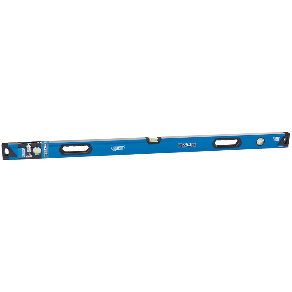 Draper 75106 Box Section Level with Side View Vial, 1200mm