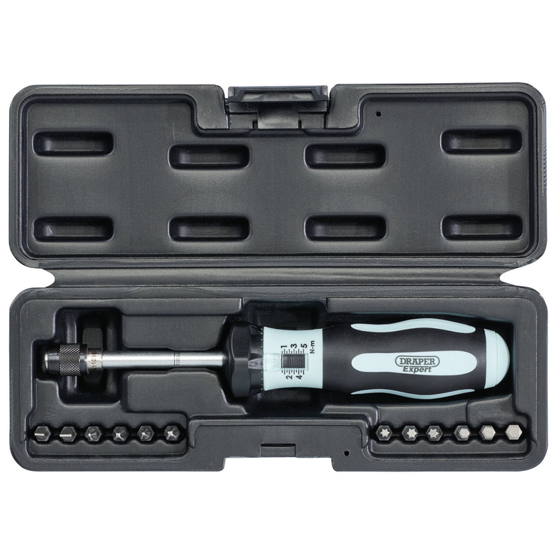 Draper 75170 Torque Screwdriver Kit, 1 - 5Nm