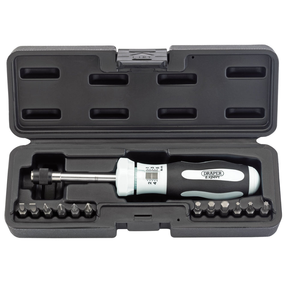 Draper 75170 Torque Screwdriver Kit, 1 - 5Nm