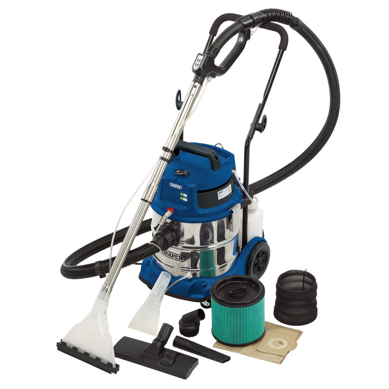 Draper 75442 3 in 1 Wet and Dry Shampoo/Vacuum Cleaner, 20L, 1500W