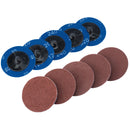 Draper 75615 Assorted Aluminium Oxide Sanding Discs, 50mm (Pack of 10)