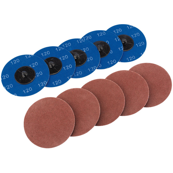 Draper 75617 Aluminium Oxide Sanding Discs, 75mm, 120 Grit (Pack of 10)
