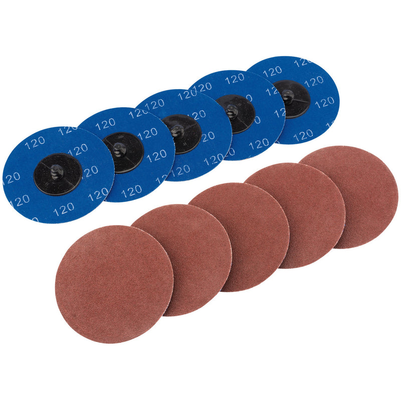 Draper 75617 Aluminium Oxide Sanding Discs, 75mm, 120 Grit (Pack of 10)