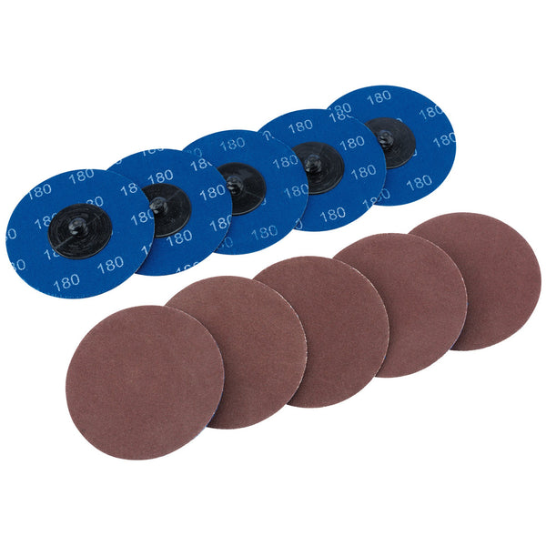 Draper 75618 Aluminium Oxide Sanding Discs, 75mm, 180 Grit (Pack of 10)