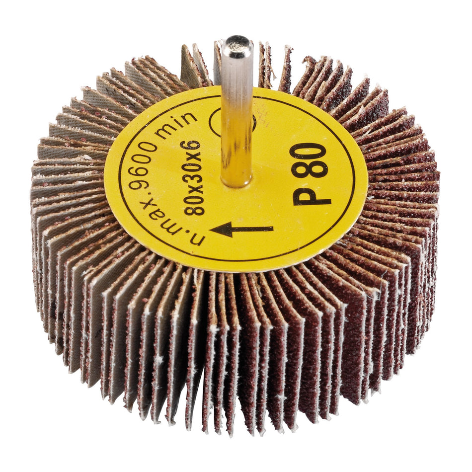 Draper 76467 Abrasive Flap Wheel, 80 x 30mm, 80 Grit