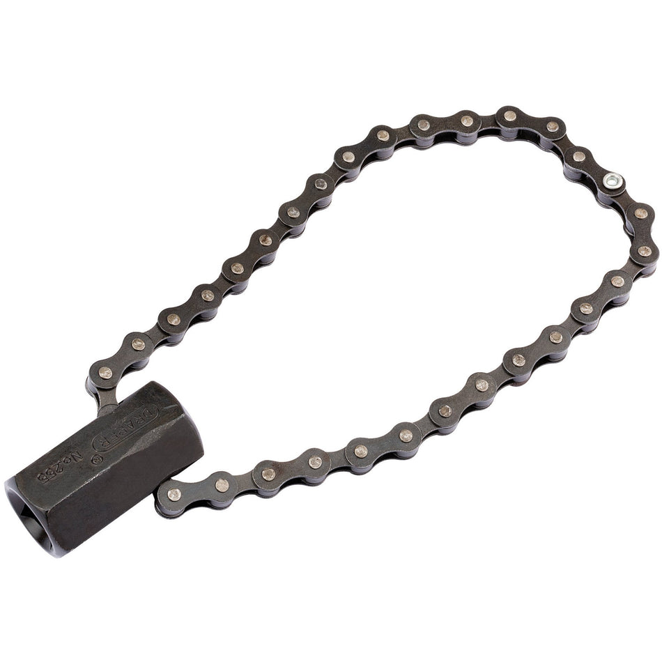 Draper 77592 Chain Oil Filter Wrench, 1/2" Sq. Dr. or 24mm, 130mm Capacity