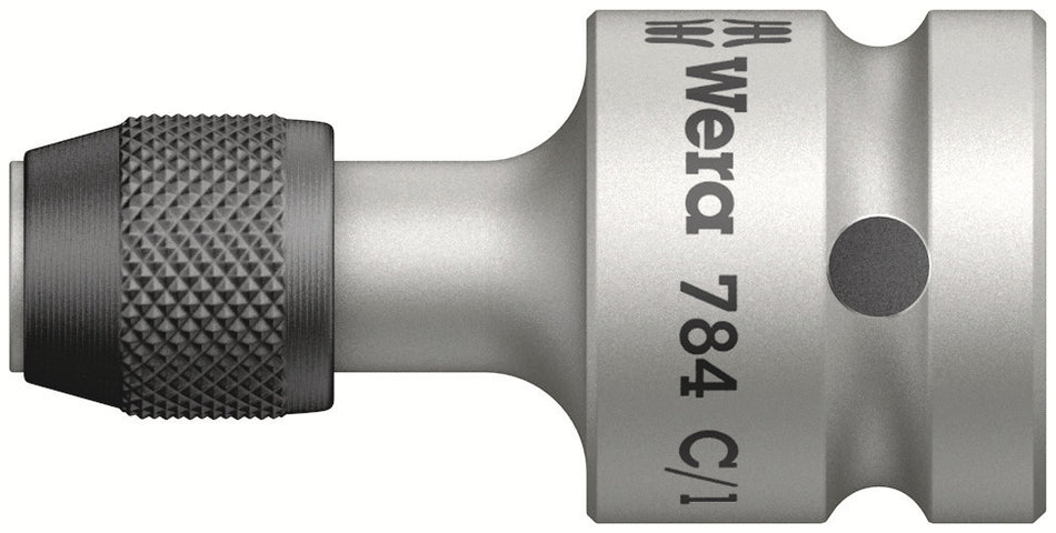 Wera 05042760001 784 C 1/2" Adaptor with quick-release chuck, 784 C/1 x 1/4" x 50 mm