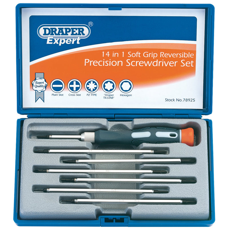 Draper 78925 Reversible Precision Screwdriver Set (8 Piece)