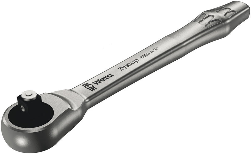 Wera 05004003001 8003 A Zyklop Metal Ratchet with push-through square and 1/4" drive, 1/4" x 141 mm