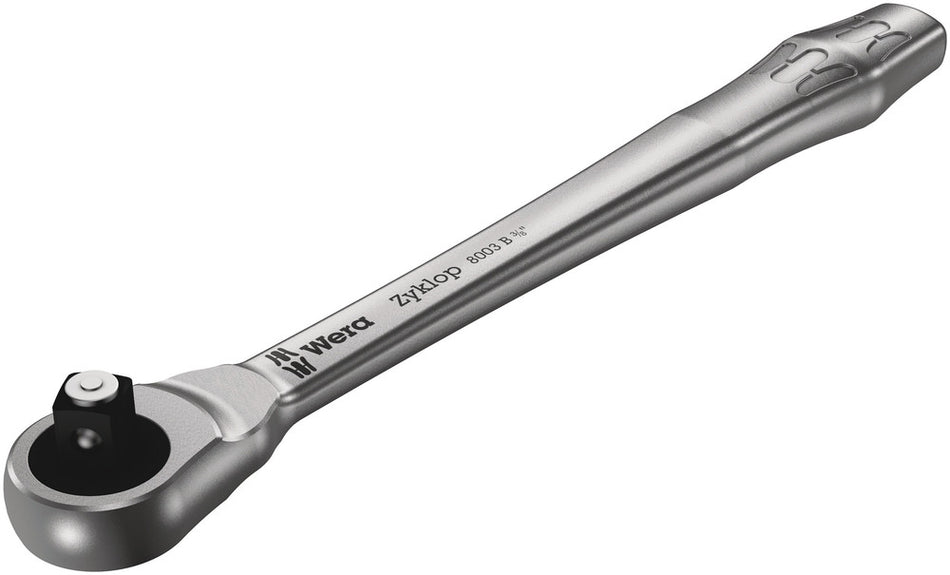 Wera 05004033001 8003 B Zyklop Metal Ratchet with push-through square and 3/8" drive, 3/8" x 222 mm