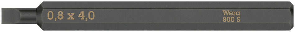 Wera 05018140001 800 S Slotted bits for impact screwdrivers, 0.8 x 4 x 70 mm