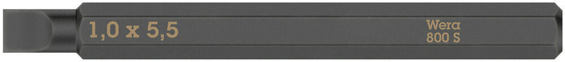 Wera 05018141001 800 S Slotted bits for impact screwdrivers, 1 x 5.5 x 70 mm