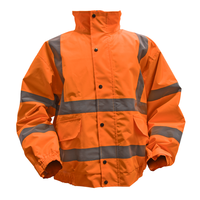 Sealey 802LO Hi-Vis Orange Jacket with Quilted Lining & Elasticated Waist - Large