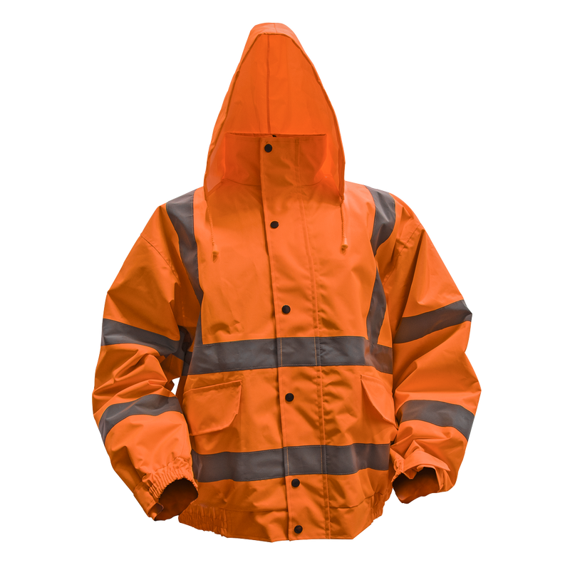 Sealey 802LO Hi-Vis Orange Jacket with Quilted Lining & Elasticated Waist - Large