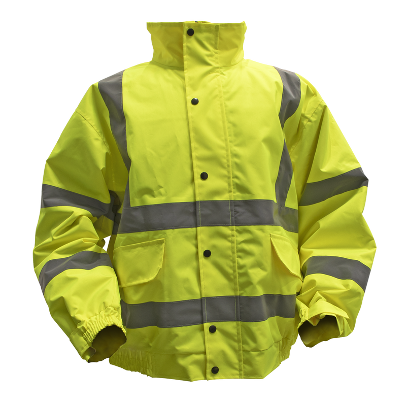 Sealey 802L Hi-Vis Yellow Jacket with Quilted Lining & Elasticated Waist - Large