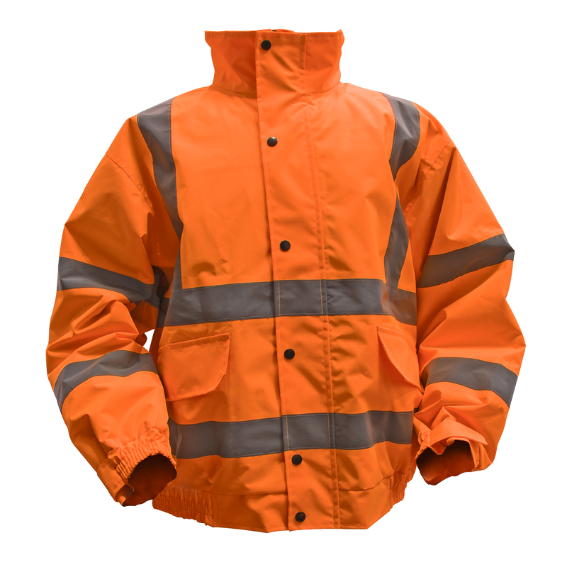 Sealey 802XLO Hi-Vis Orange Jacket with Quilted Lining & Elasticated Waist - X-Large