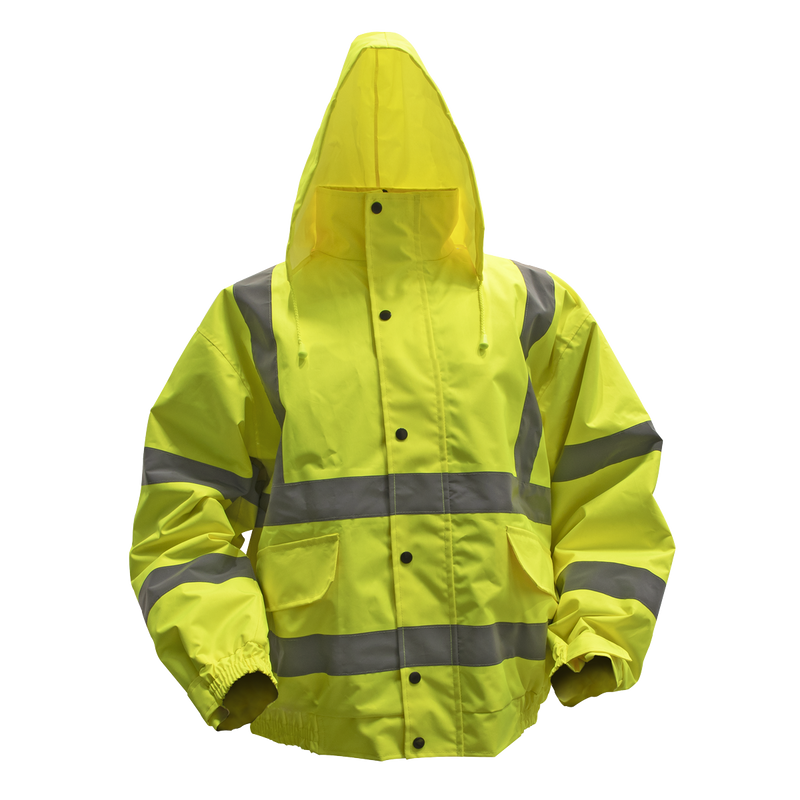 Sealey 802XL Hi-Vis Yellow Jacket with Quilted Lining & Elasticated Waist - X-Large