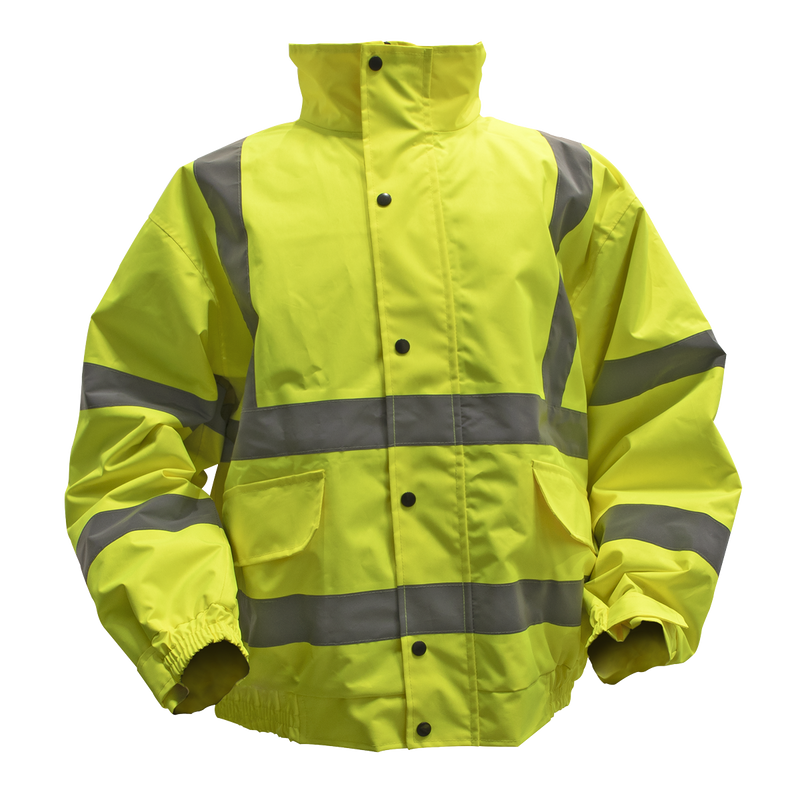 Sealey 802XXL Hi-Vis Yellow Jacket with Quilted Lining & Elasticated Waist - XX-Large