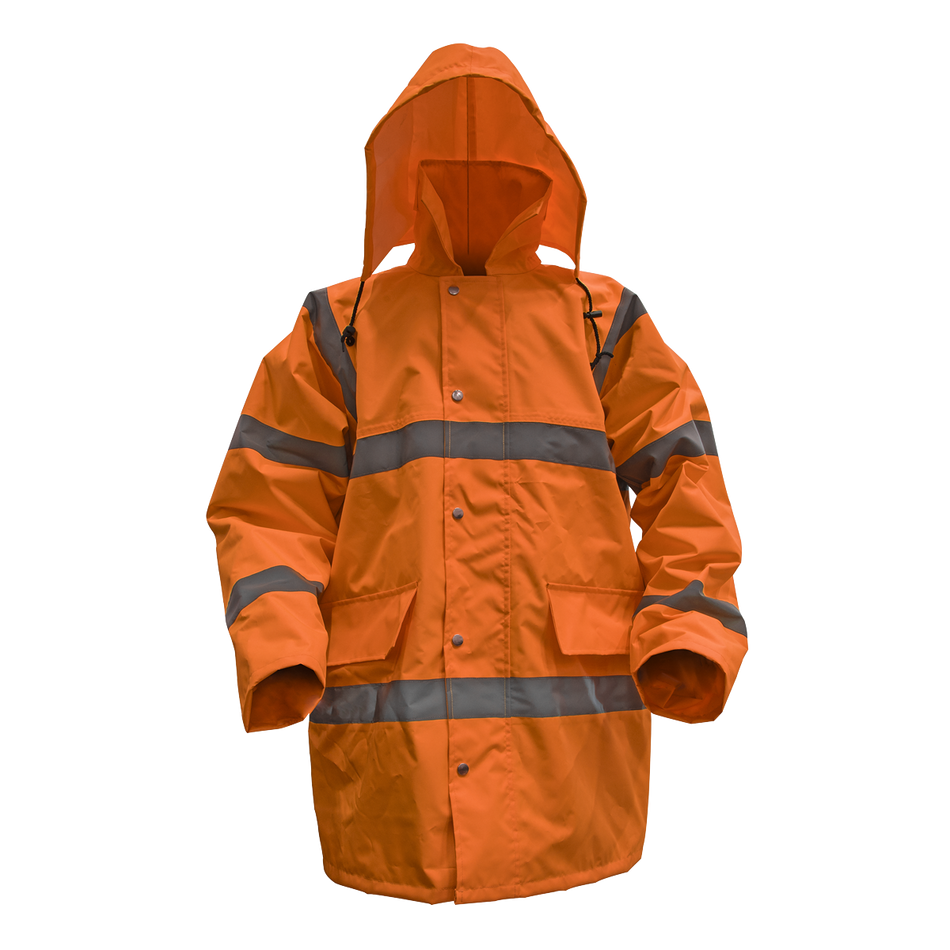 Sealey 806XXLO Hi-Vis Orange Motorway Jacket with Quilted Lining - XX-Large