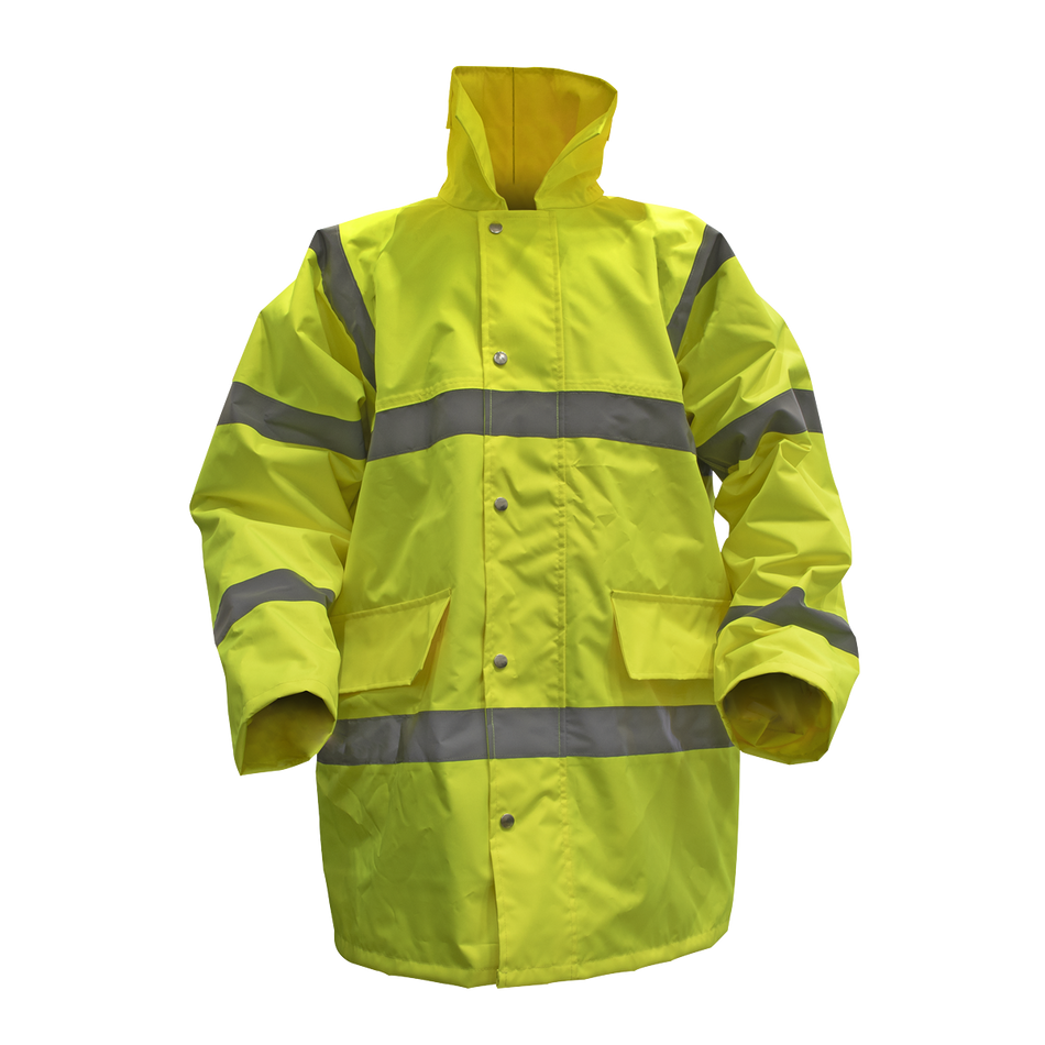 Sealey 806XXL Hi-Vis Yellow Motorway Jacket with Quilted Lining - XX-Large