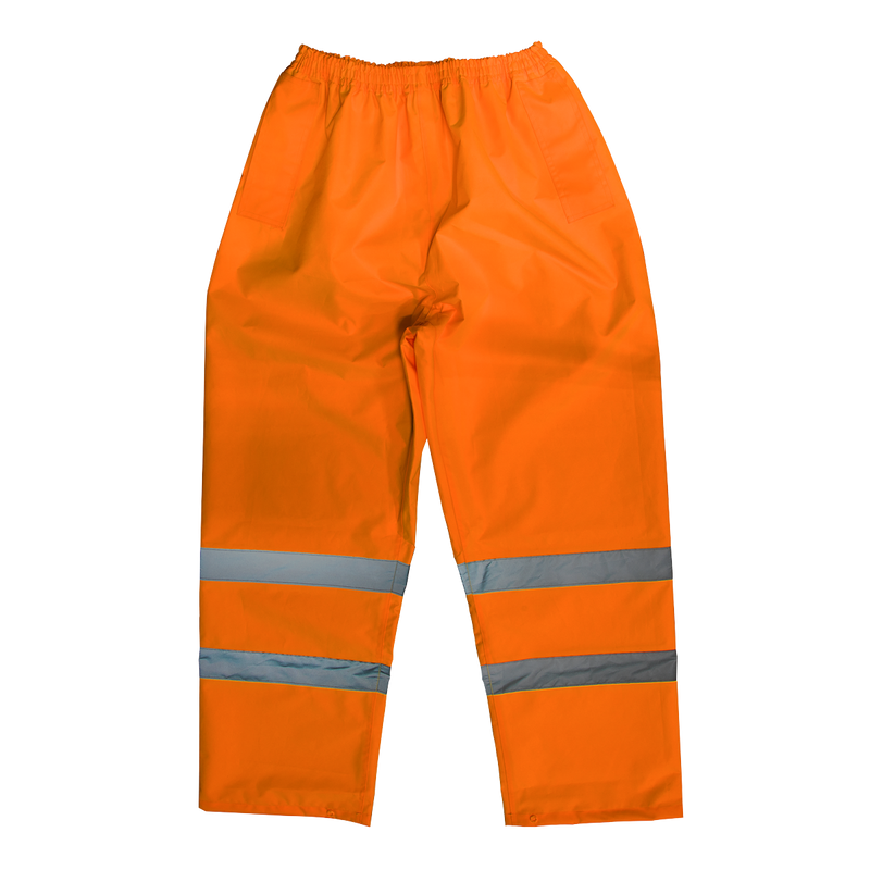 Sealey 807LO Hi-Vis Orange Waterproof Trousers - Large