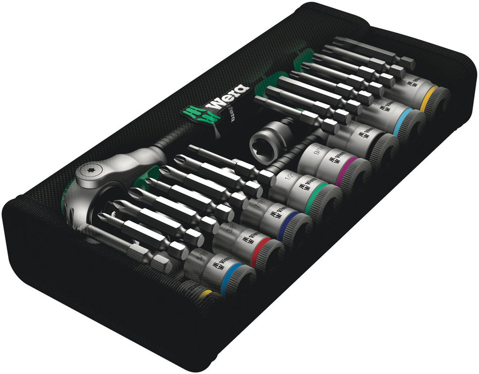 Wera 05004049001 8100 SB 9 Zyklop Speed Ratchet Set, 3/8" drive, imperial, 29 pieces