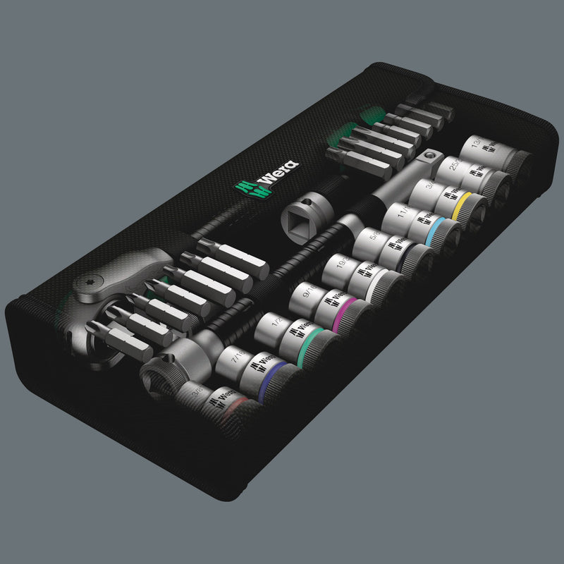 Wera 05004079001 8100 SC 9 Zyklop Speed Ratchet Set, 1/2" drive, imperial, 28 pieces
