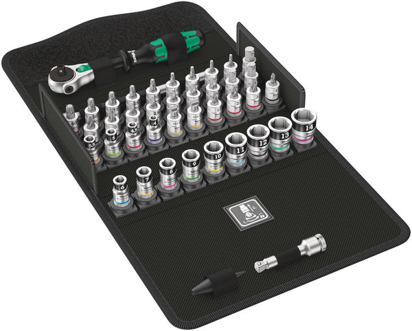Wera 05003755001 8100 SA All-in Zyklop Speed Ratchet Set, 1/4" drive, with holding function, metric, 42 pieces