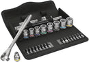 Wera 05004050001 8100 SB 10 Zyklop Metal Ratchet Set with push-through square, 3/8" drive, imperial, 29 pieces