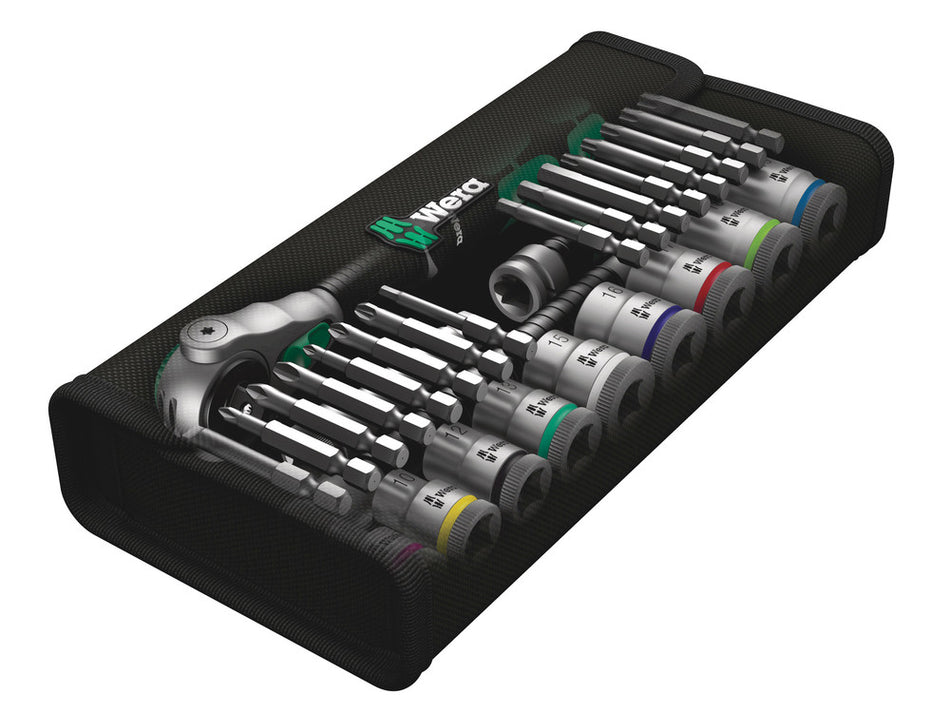 Wera 05004046001 8100 SB 6 Zyklop Speed Ratchet Set, 3/8" drive, metric, 29 pieces