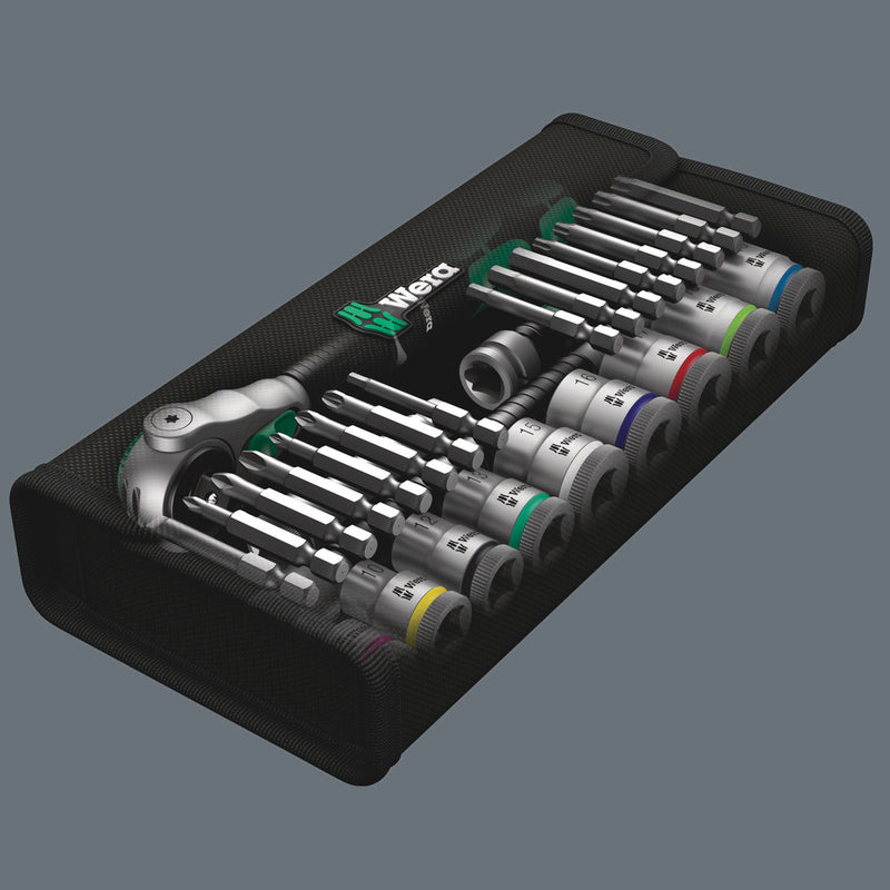 Wera 05004046001 8100 SB 6 Zyklop Speed Ratchet Set, 3/8" drive, metric, 29 pieces