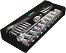 Wera 05004080001 8100 SC 10 Zyklop Metal Ratchet Set with push-through square, 1/2" drive, imperial, 28 pieces