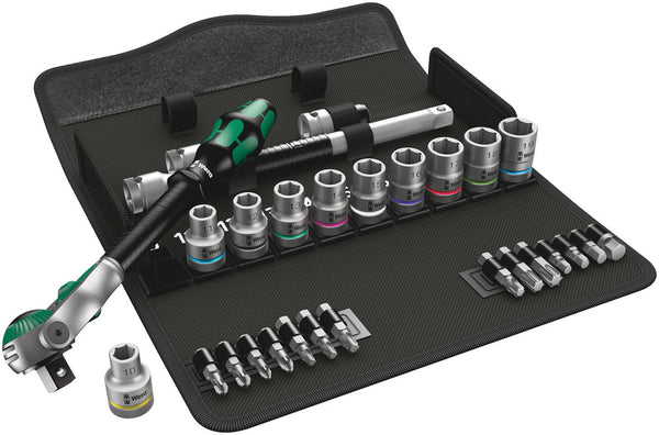Wera 05004076001 8100 SC 6 Zyklop Speed Ratchet Set, 1/2" drive, metric, 28 pieces