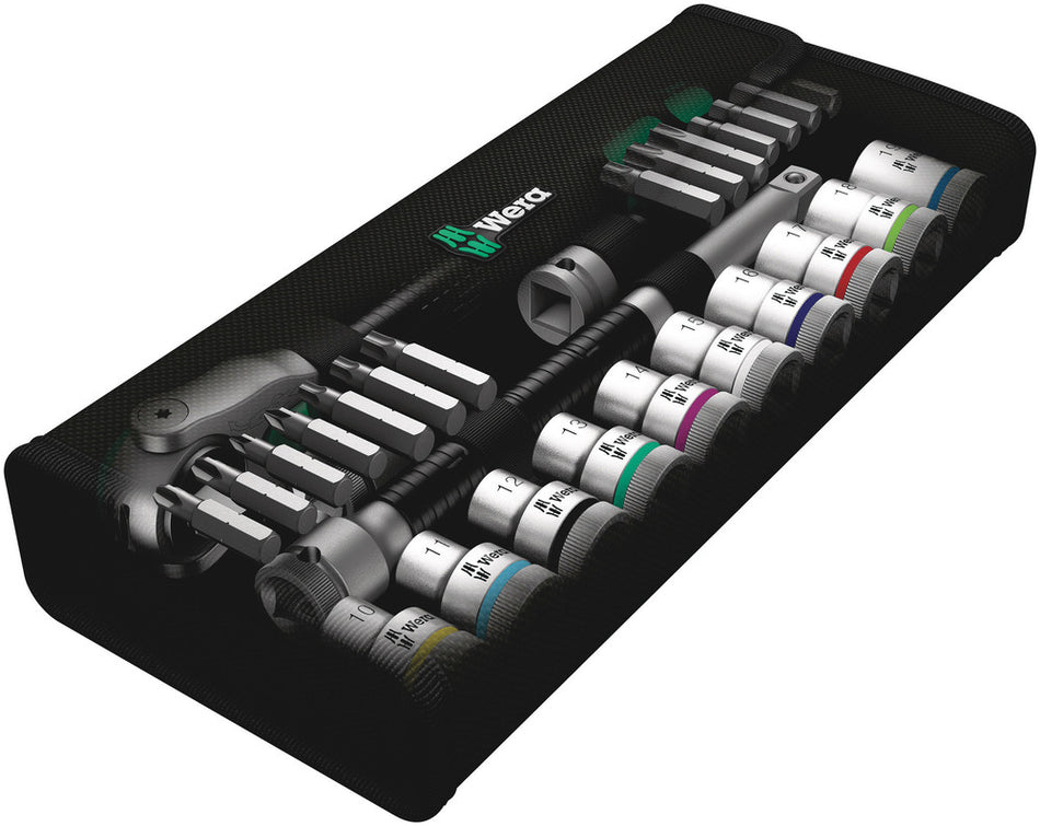 Wera 05004076001 8100 SC 6 Zyklop Speed Ratchet Set, 1/2" drive, metric, 28 pieces