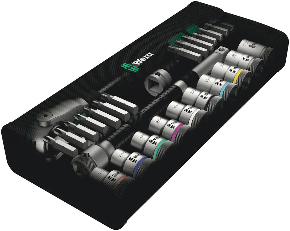 Wera 05004079001 8100 SC 9 Zyklop Speed Ratchet Set, 1/2" drive, imperial, 28 pieces