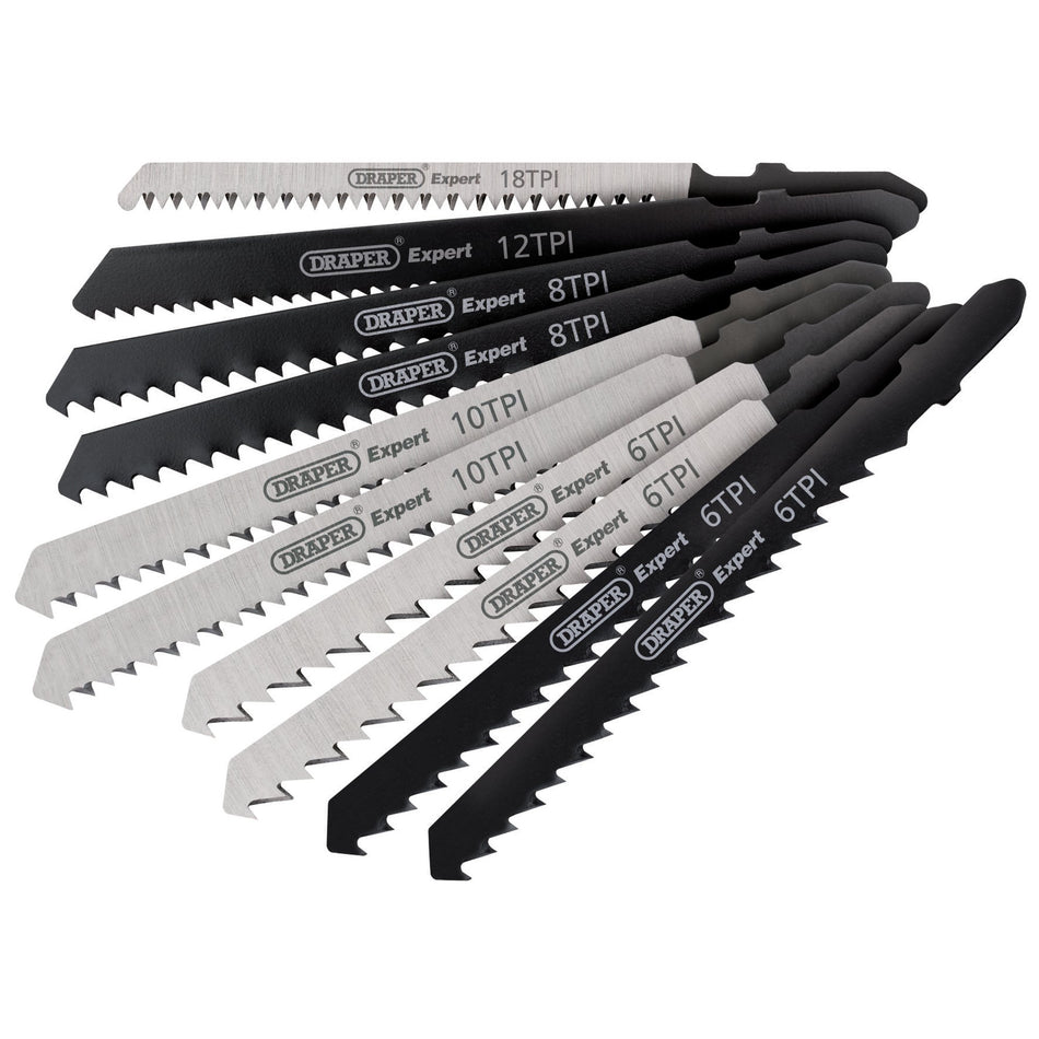 Draper 81735 Assorted HCS Jigsaw Blade Set (10 Piece)