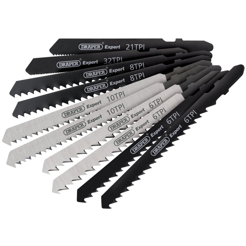 Draper 81736 Assorted HSS & HCS Jigsaw Blade Set (10 Piece)