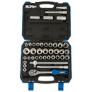 Draper 82136 Combined MM/AF Socket Set, 1/2" Sq. Dr. (41 Piece)