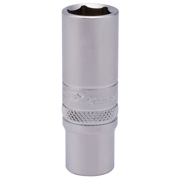 Draper 82142 6 Point Deep Socket, 1/4" Sq. Dr., 12mm