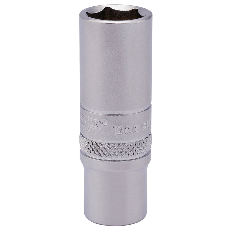 Draper 82142 6 Point Deep Socket, 1/4" Sq. Dr., 12mm