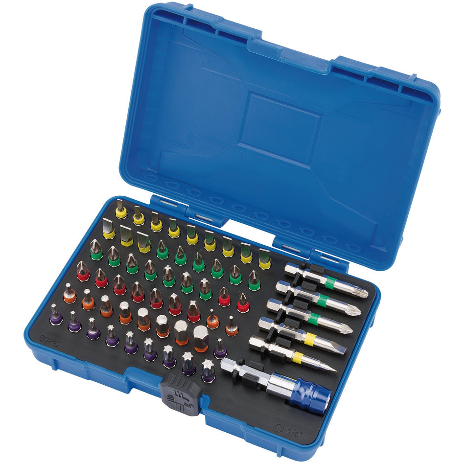 Draper 82405 Coloured Screwdriver Bit Set (60 Piece)