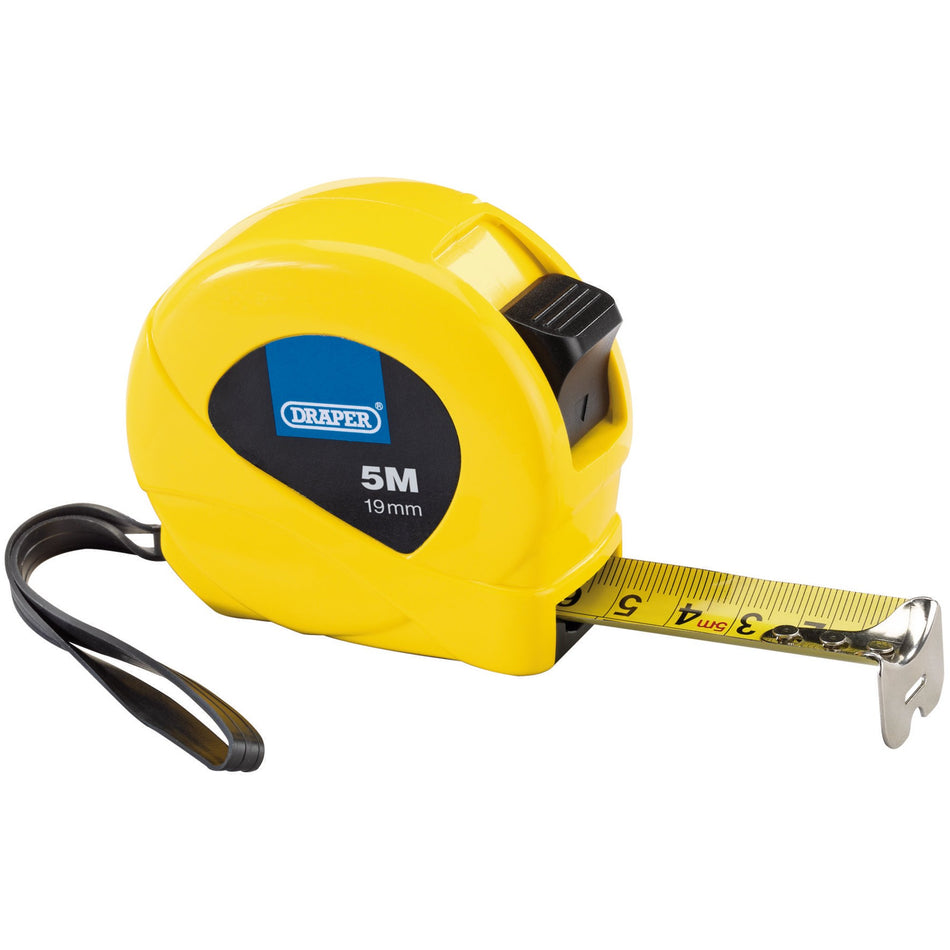 Draper 82437 Measuring Tapes, 5m/16ft x 19mm, 3 Colours (Dispenser of 12)