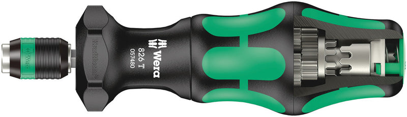 Wera 05057480001 826 T Kraftform Turbo bit-holding screwdriver handle with Rapidaptor quick-release chuck, 1/4" x 146 mm